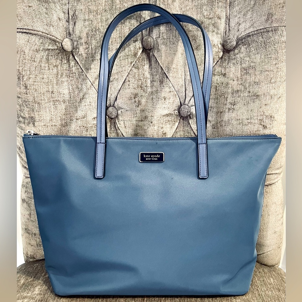 Kate Spade Nylon Tote in Dusty Blue NWOT